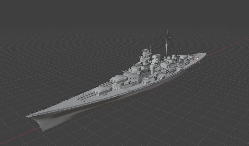3D battleship model in Blender